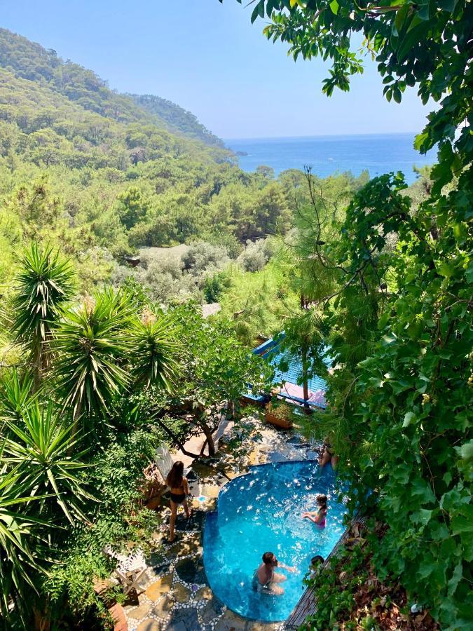 Bamboo Bungalow With Sea View In Kabak Bay, Oeluedeniz Fethiye Kültér fotó